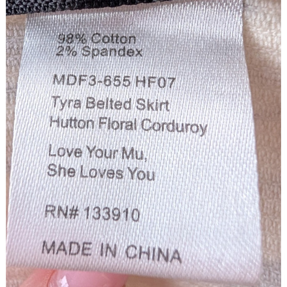 Show Me Your Mumu Tyra Belted Mini Skirt Hutton Floral Corduroy Retro Medium - Picture 8 of 10